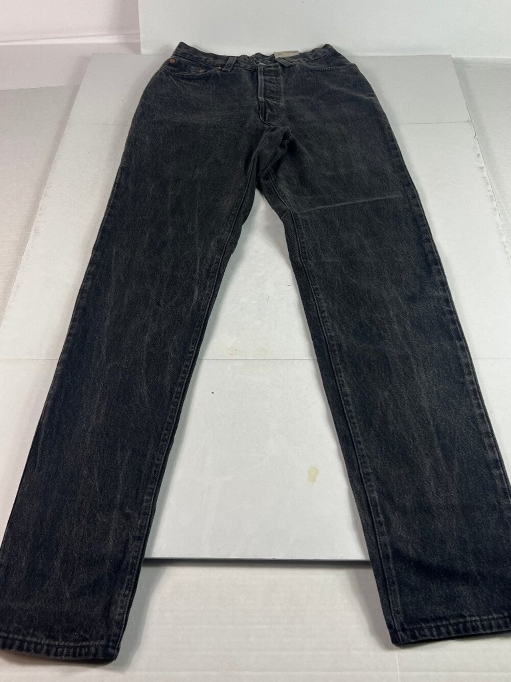VTG 90s Levi's Jeans Junior's 25x33 501 High Rise Straight Black Denim Tag 5 L